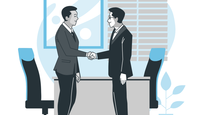 Business deal hand shake